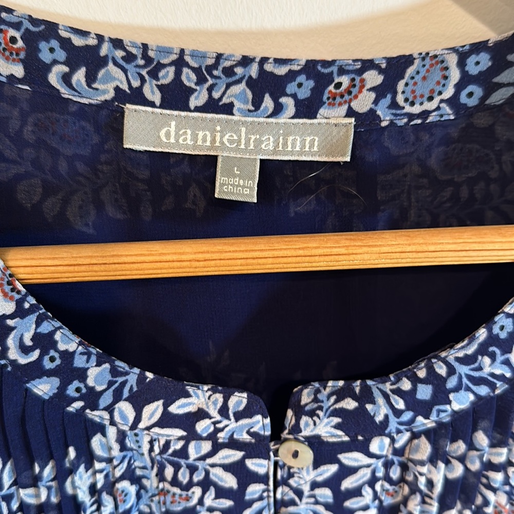 Daniel Rainn Multicolor Boho Pullover Blouse Size… - image 3